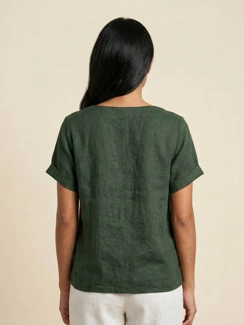 Olivia | Luftige Leinenbluse Mit Knopfdetails