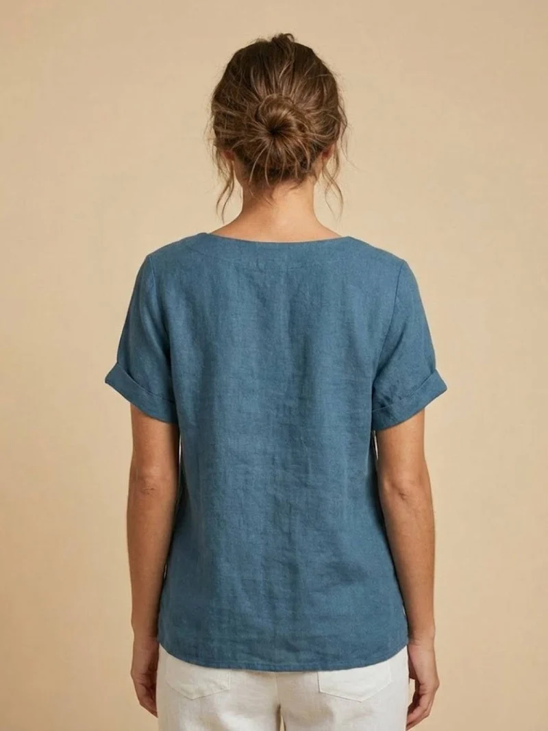 Olivia | Luftige Leinenbluse Mit Knopfdetails