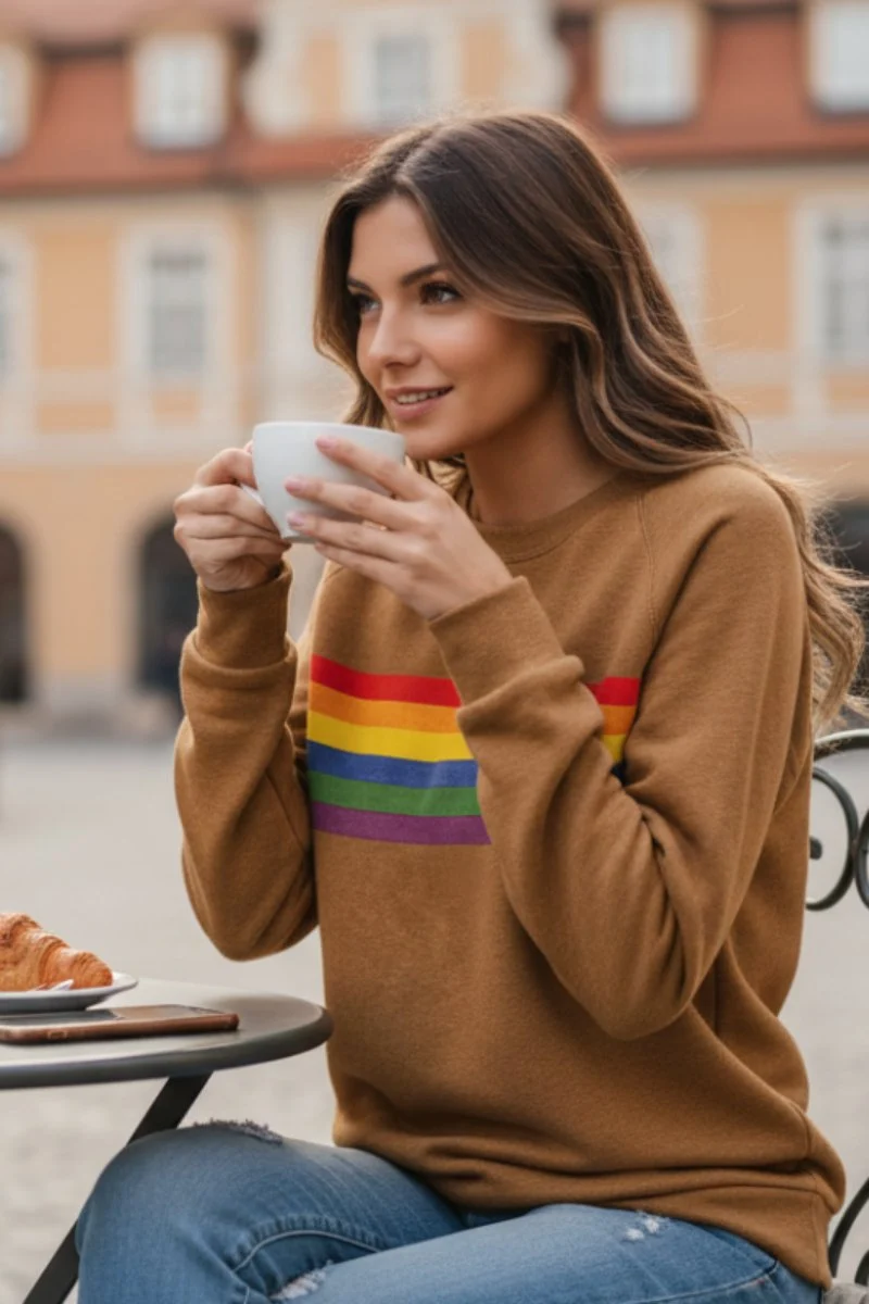 Maya | Farbenfroher Retro-Streifen Sweatshirt Mit Bequemer Passform
