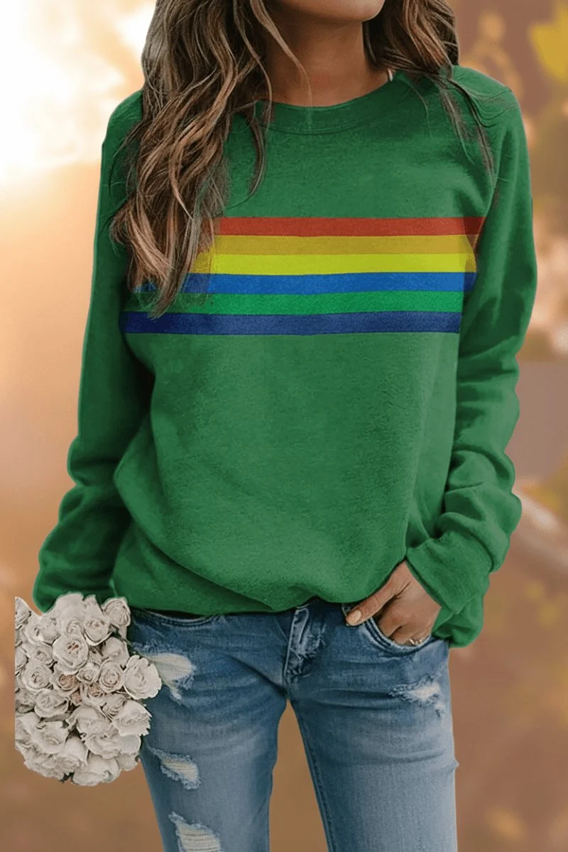 Maya | Farbenfroher Retro-Streifen Sweatshirt Mit Bequemer Passform