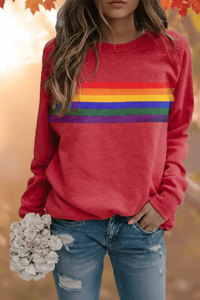 Maya | Farbenfroher Retro-Streifen Sweatshirt Mit Bequemer Passform