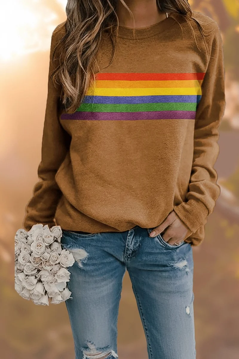 Maya | Farbenfroher Retro-Streifen Sweatshirt Mit Bequemer Passform