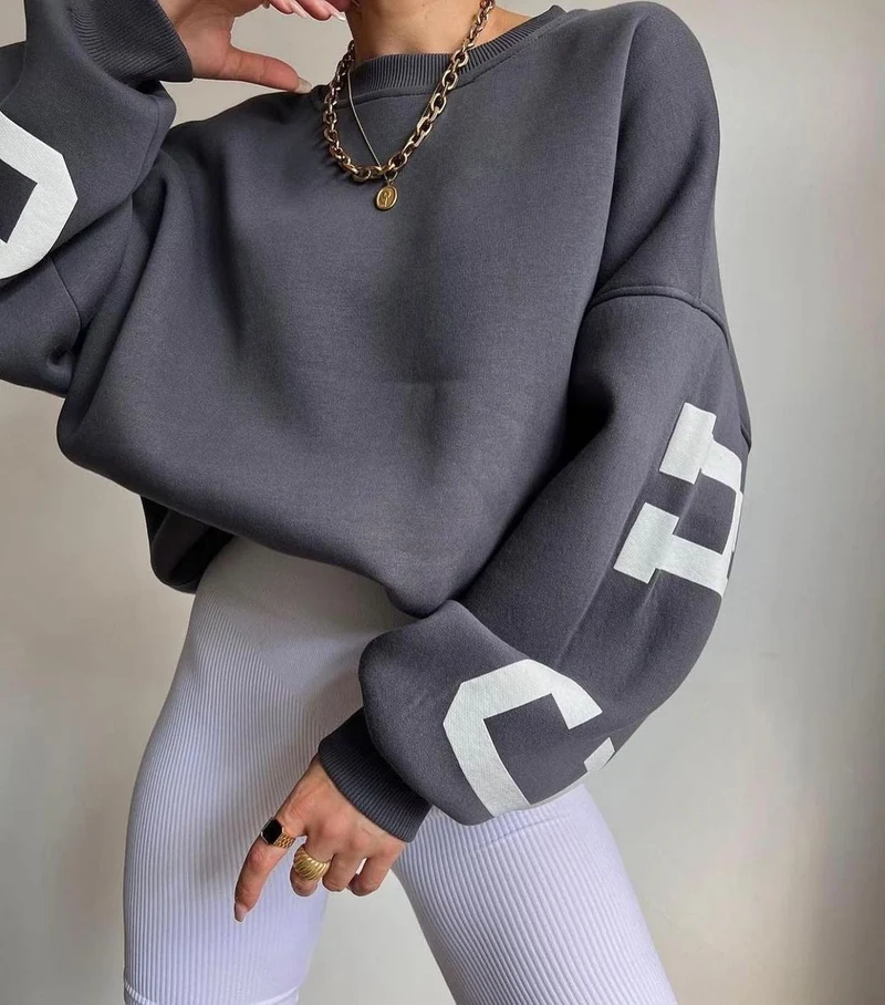 Grace | Oversize Varsity Sweatshirt Mit Kuscheligem Fleecefutter Für Damen