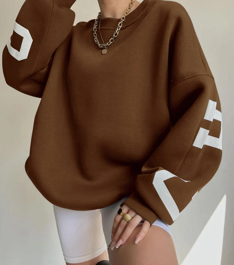 Grace | Oversize Varsity Sweatshirt Mit Kuscheligem Fleecefutter Für Damen