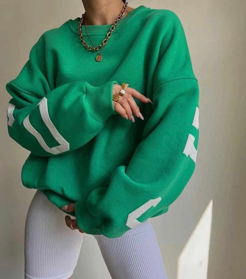 Grace | Oversize Varsity Sweatshirt Mit Kuscheligem Fleecefutter Für Damen