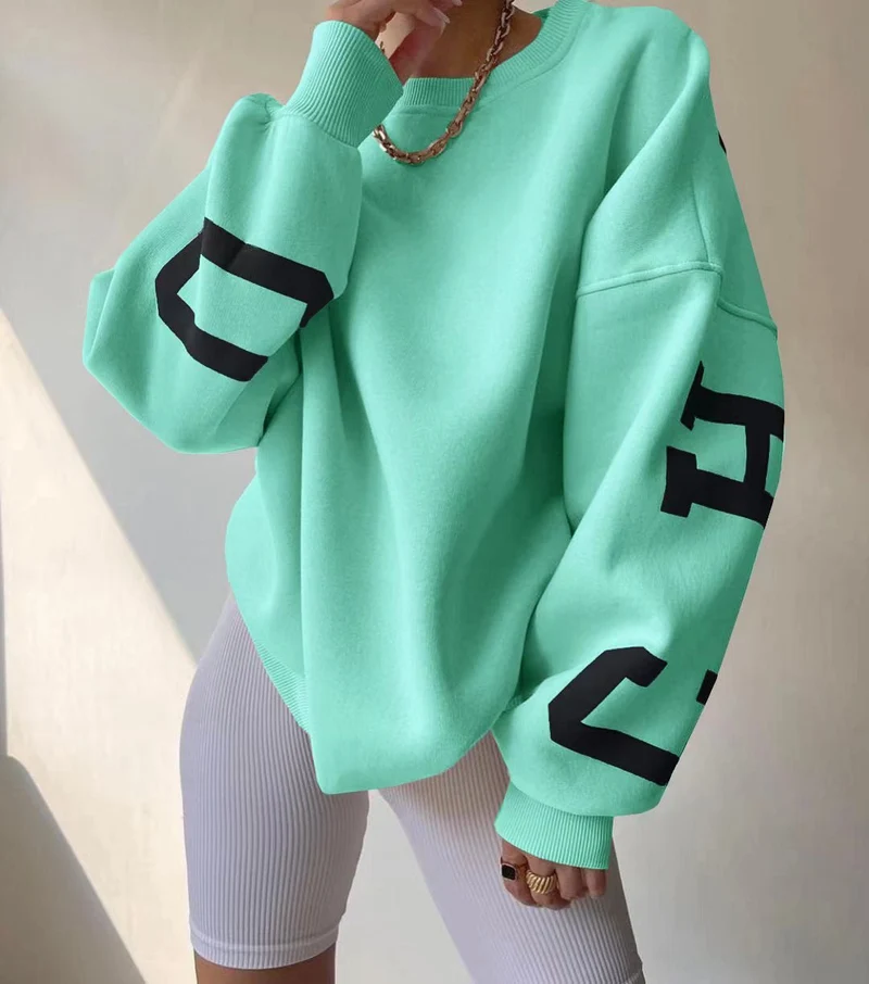 Grace | Oversize Varsity Sweatshirt Mit Kuscheligem Fleecefutter Für Damen