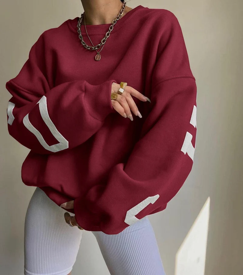 Grace | Oversize Varsity Sweatshirt Mit Kuscheligem Fleecefutter Für Damen