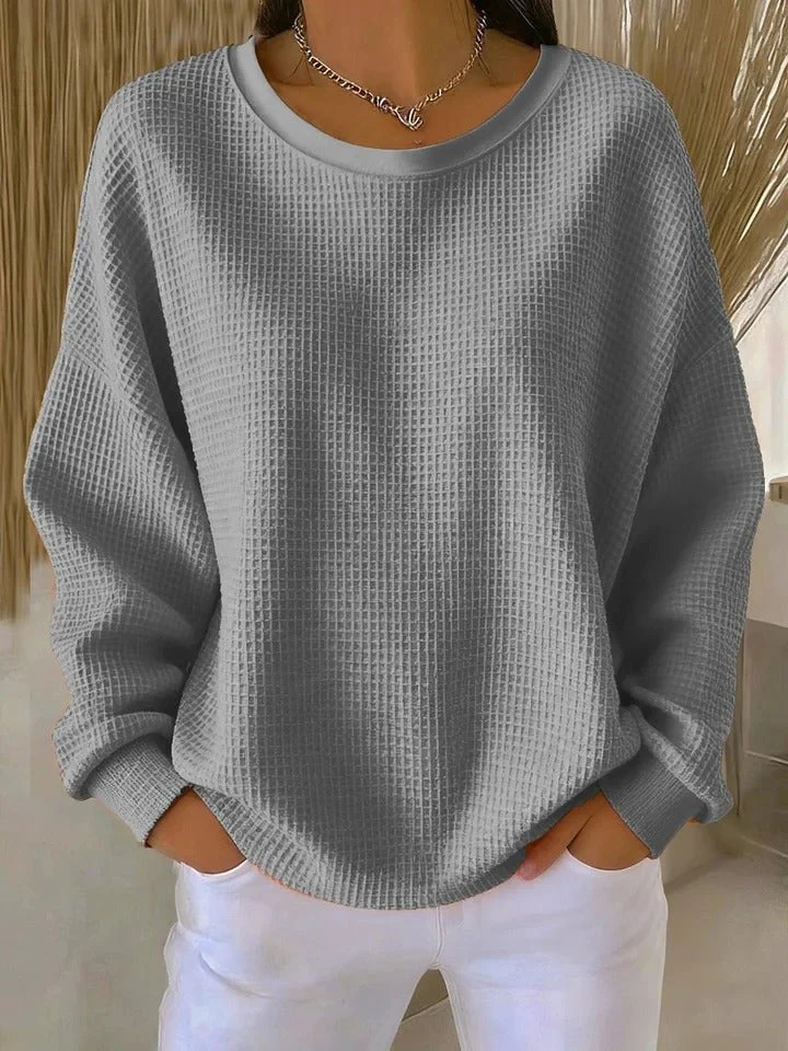 Chloe | Eleganter Waffelstrickpullover Mit Entspannter Passform