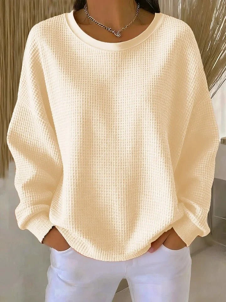 Chloe | Eleganter Waffelstrickpullover Mit Entspannter Passform