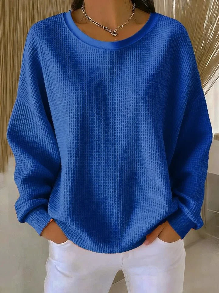Chloe | Eleganter Waffelstrickpullover Mit Entspannter Passform