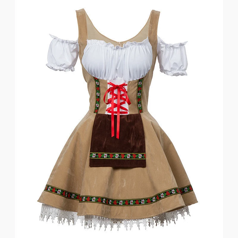 Katharina | Elegantes Oktoberfest Dirndl Kleid Mit Spitze Und Schnürmieder