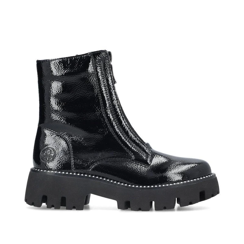 Rieker Modische Stiefelette für Damen mit Fleecefutter - Schwarz