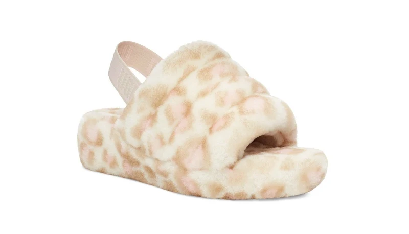 UGG Damen Fluff Yeah Slide Panther Print - Weiß