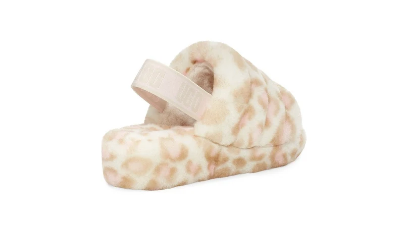 UGG Damen Fluff Yeah Slide Panther Print - Weiß