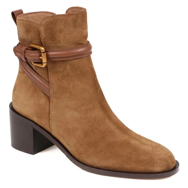 Lisabet Leather Buckle Strap Ankle Boots - LISABET / 324 249