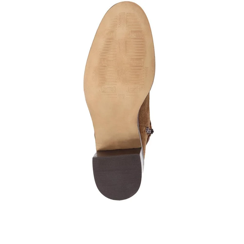Lisabet Leather Buckle Strap Ankle Boots - LISABET / 324 249 - Tobacco