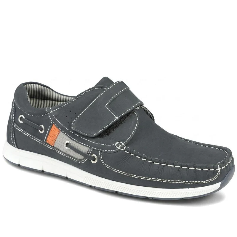 Leather Adjustable Fastening Shoes - SHAFI43003 / 329 452 - Navy