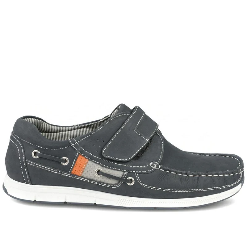 Leather Adjustable Fastening Shoes - SHAFI43003 / 329 452 - Navy