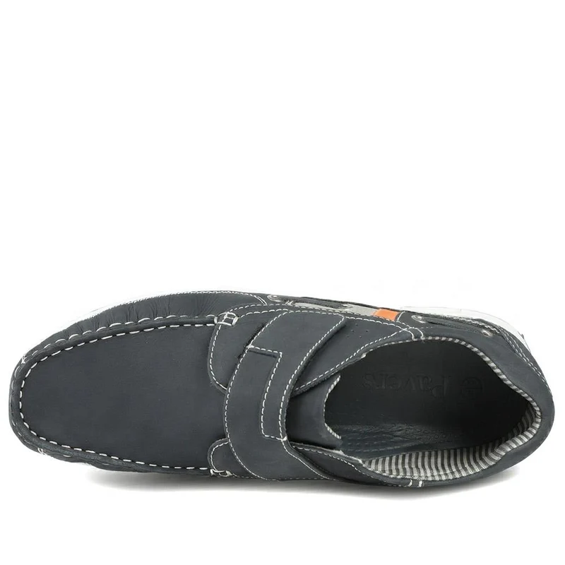 Leather Adjustable Fastening Shoes - SHAFI43003 / 329 452 - Navy