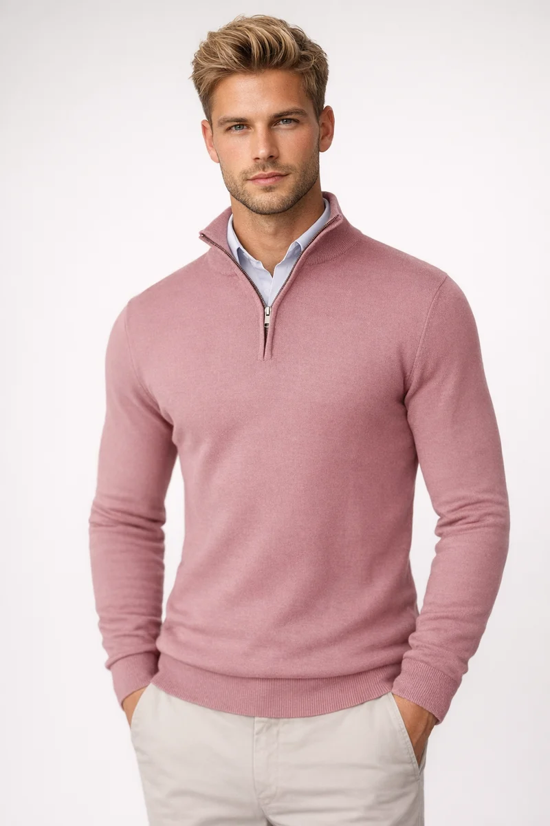 Oliver | Moderner Halb-Zip Strickpullover Für Herren