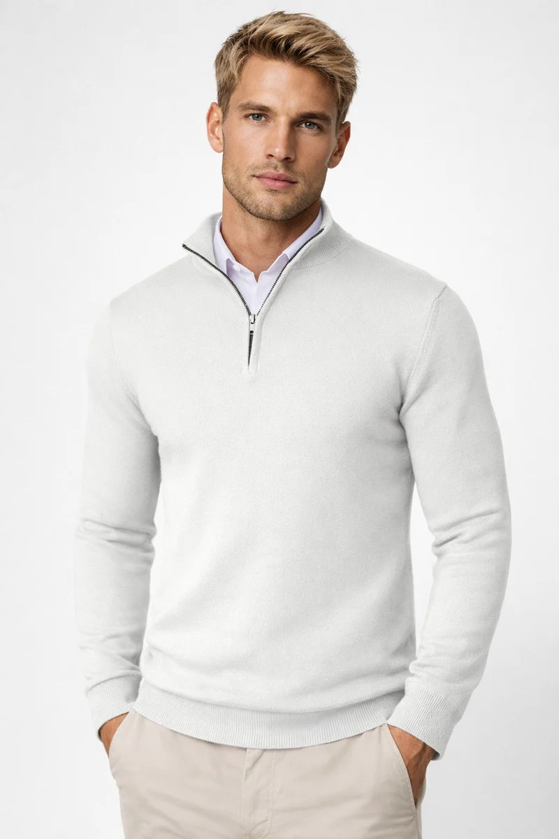 Oliver | Moderner Halb-Zip Strickpullover Für Herren