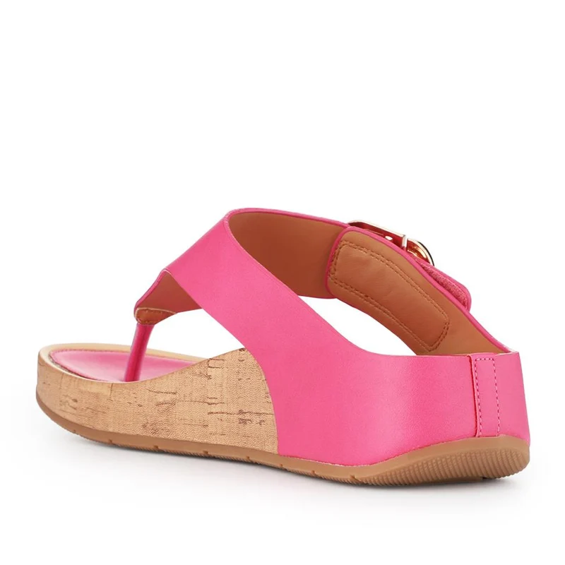 Touch Fasten Buckled Toe Post Sandals - BAIZH41063 / 327 617 - Fuschia