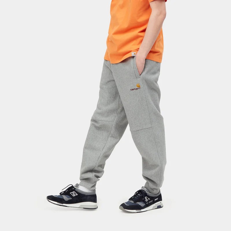 Carhartt WIP Herren American Script Jogginghose - Grau meliert