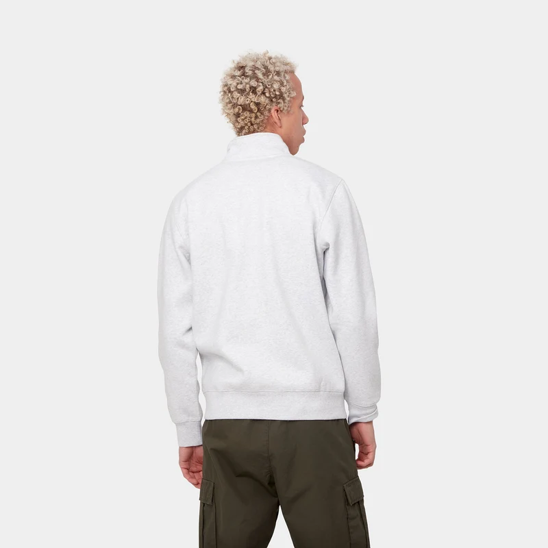 Carhartt WIP Herren Chase Zip Sweat Top – Ash Heather / Gold