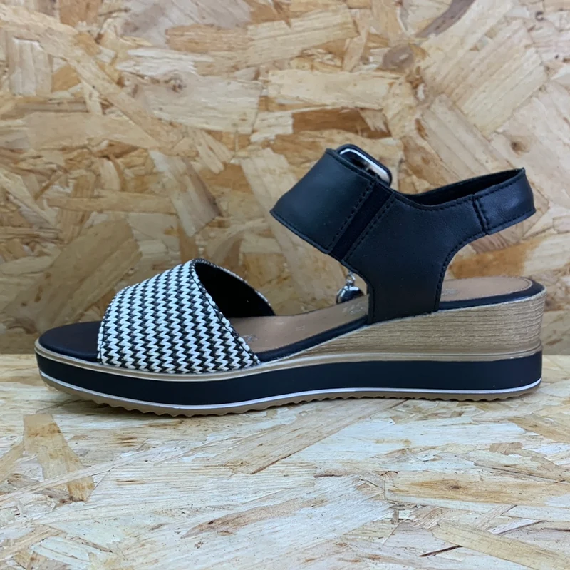 Remonte Damen Elle Fashion Sandale - Schwarz