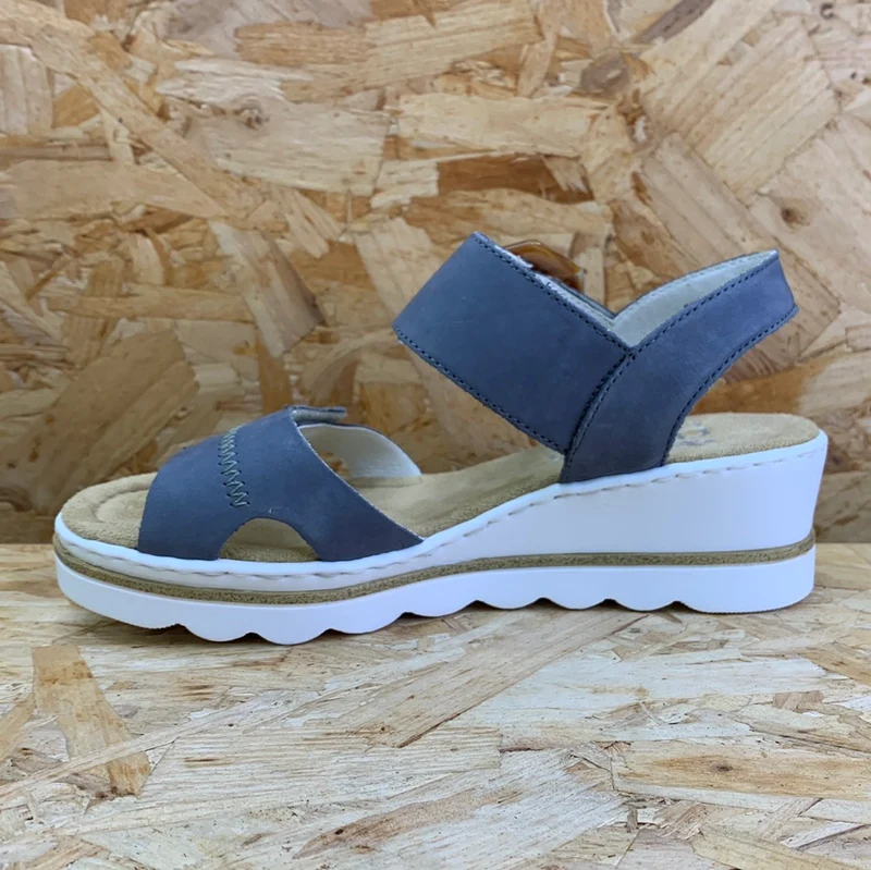 Rieker Modische Sandalen mit Keilabsatz für Damen - Jeans