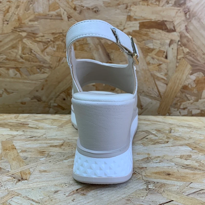Una Healy Modische Keilsandalette für Damen – Beige