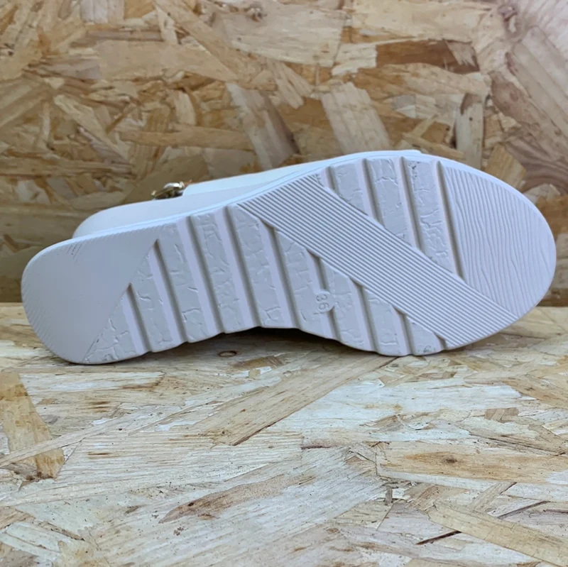 Una Healy Modische Keilsandalette für Damen – Beige