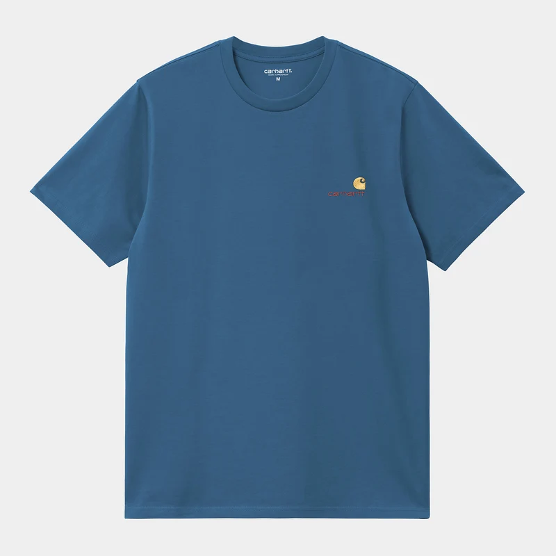 Carhartt WIP Herren Kurzarm American Script T-Shirt - Sodalith