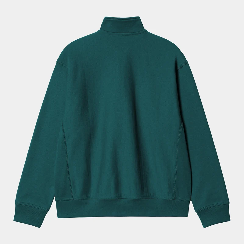Carhartt WIP Herren Halb-Zip-Reißverschluss American Script Sweatshirt - Malachit