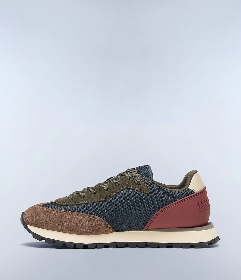 Napapijiri Herren Jet Leder Turnschuhe - Marineblau / Braun