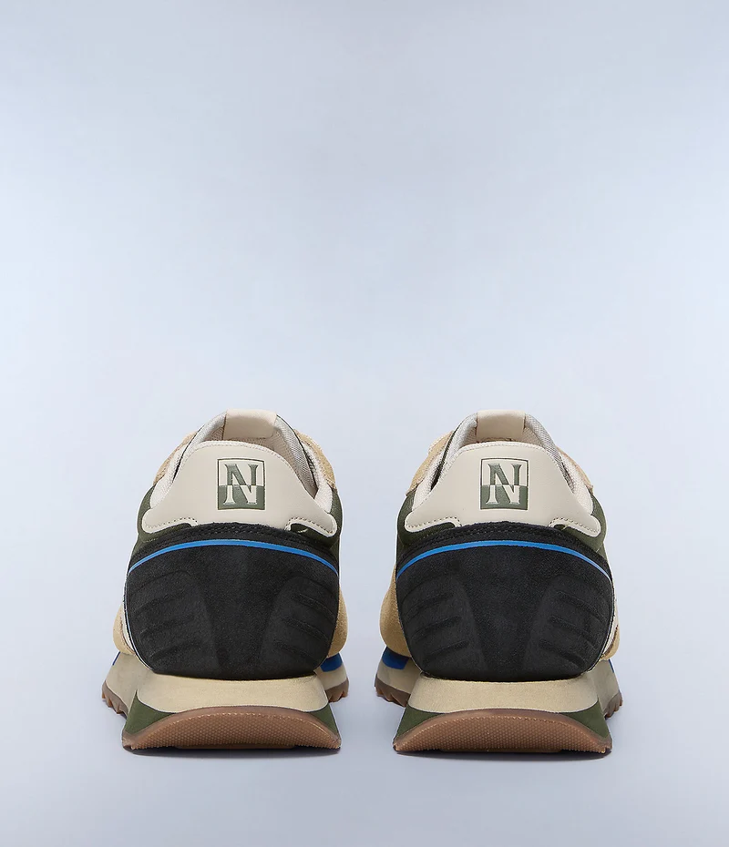 Napapijiri Herren Virtus Wildleder Turnschuhe - Beige / Grün
