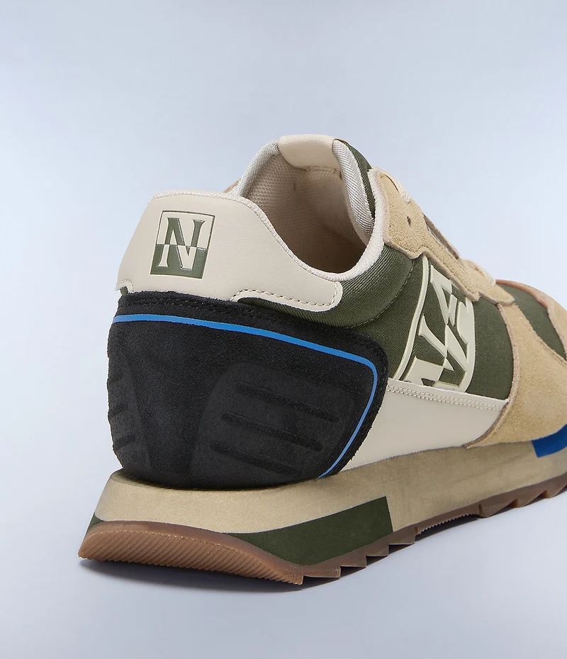 Napapijiri Herren Virtus Wildleder Turnschuhe - Beige / Grün