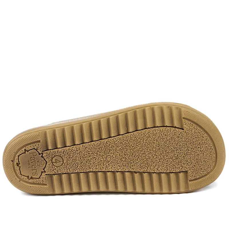 Wide Fit Buckle Detail Comfort Sandals - SERAY43001 / 329 113 - Soft Gold
