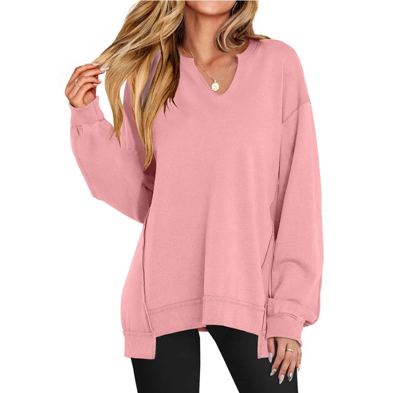 Simone | Bequeme Oversize V-Ausschnitt Tunika Top