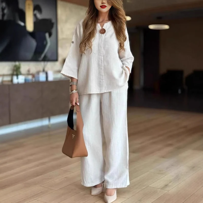 Valentina | Elegantes Tunika-Set mit Weit Geschnittener Hose