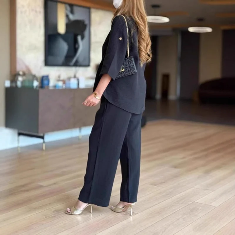 Valentina | Elegantes Tunika-Set mit Weit Geschnittener Hose