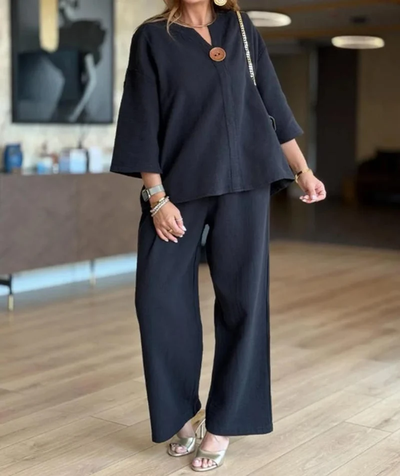 Valentina | Elegantes Tunika-Set mit Weit Geschnittener Hose