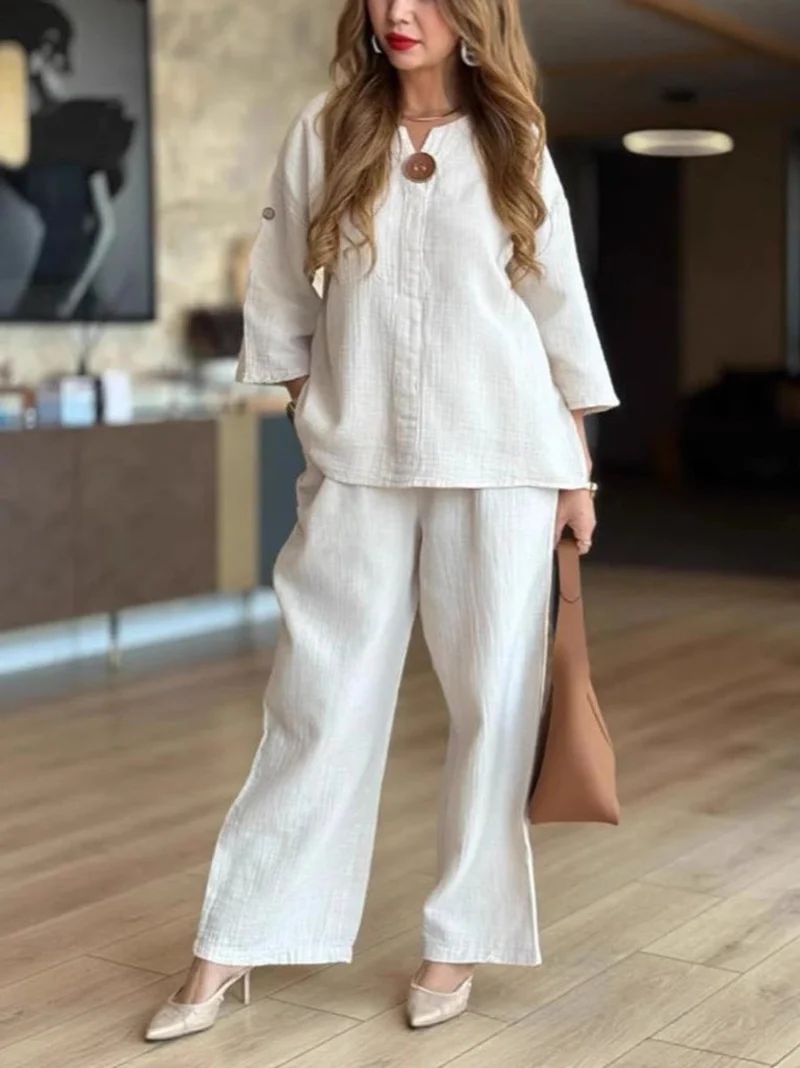 Valentina | Elegantes Tunika-Set mit Weit Geschnittener Hose