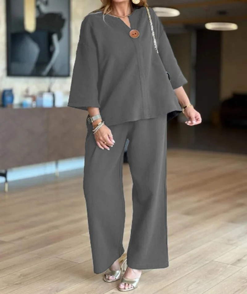 Valentina | Elegantes Tunika-Set mit Weit Geschnittener Hose
