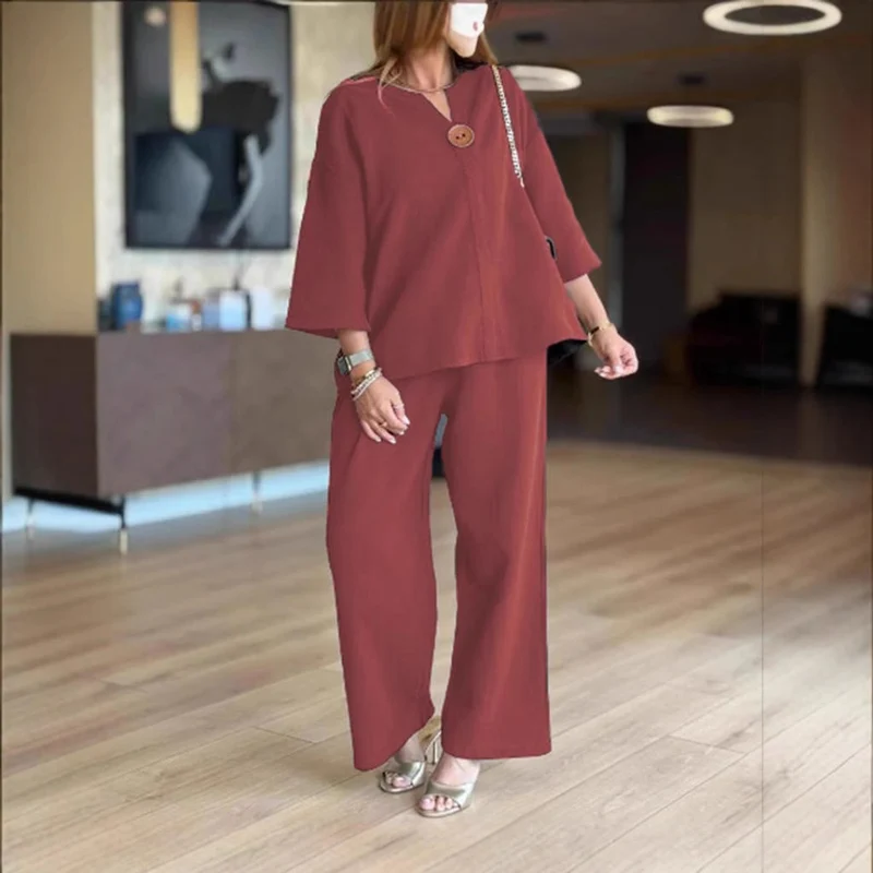 Valentina | Elegantes Tunika-Set mit Weit Geschnittener Hose