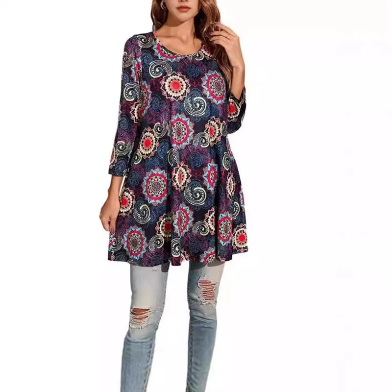 Vivienne | Mandala-Tunika Top Mit Eleganter A-Linien-Silhouette