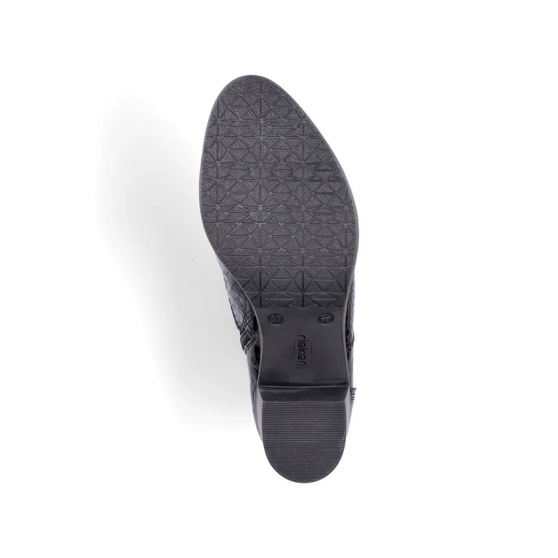 Rieker Damen-Stiefelette mit Fleece-Futter und Absatz - Schwarz
