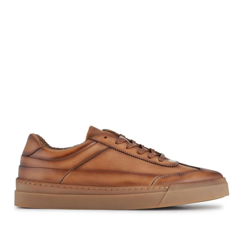 Thorne Leather Lace-Up Trainers - THORNE / 328 499 - Tan