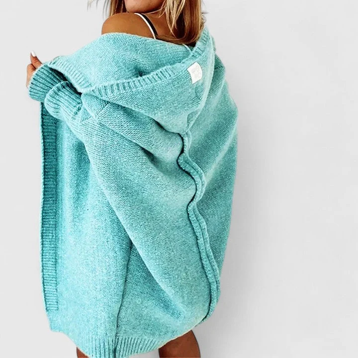 Isabelle | Oversized Strickjacke Mit Kapuze Für Damen
