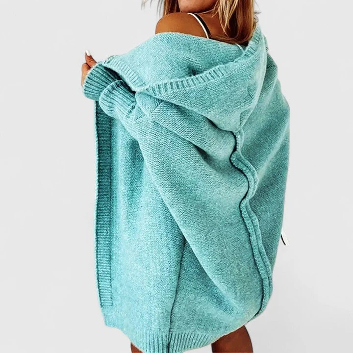 Isabelle | Oversized Strickjacke Mit Kapuze Für Damen